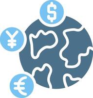Currency Glyph Two Color Icon Design vector
