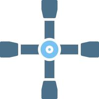 Cross Wrench Glyph Two Color Icon Design vector