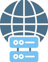 Globe Glyph Two Color Icon Design vector