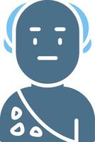 Old Man Glyph Two Color Icon Design vector