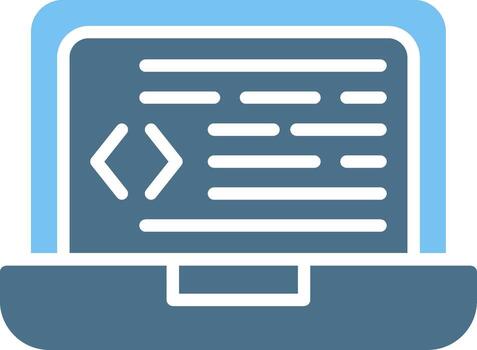 Programming Glyph Two Color Icon Design vector