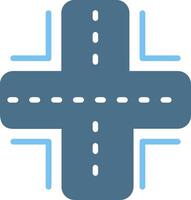 Road Glyph Two Color Icon Design vector