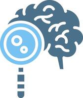 Brain Research Glyph Two Color Icon Design vector