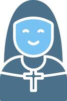 Nun Glyph Two Color Icon Design vector