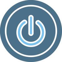Power Button Glyph Two Color Icon Design vector