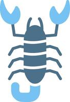 Scorpion Glyph Two Color Icon Design vector