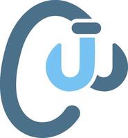 Hook Glyph Two Color Icon Design vector