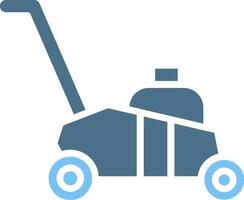 Lawnmower Glyph Two Color Icon Design vector
