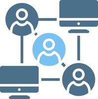 Network Glyph Two Color Icon Design vector
