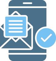 Mail Glyph Two Color Icon Design vector