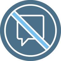 No Talk Glyph Two Color Icon Design vector