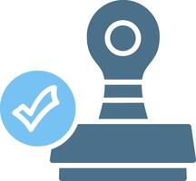 Stamp Glyph Two Color Icon Design vector