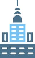 Chrysler Building Glyph Two Color Icon Design vector