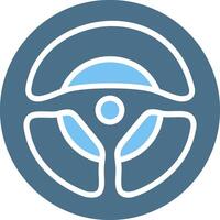 Steering Wheel Glyph Two Color Icon Design vector