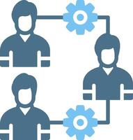 Teamwork Glyph Two Color Icon Design vector