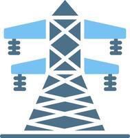 Transmission Tower Glyph Two Color Icon Design vector