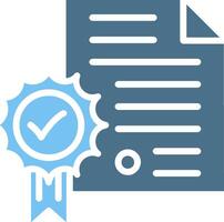 Certificate Glyph Two Color Icon Design vector