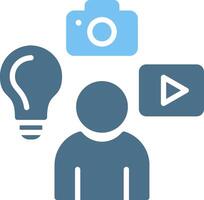 Content Creator Glyph Two Color Icon Design vector