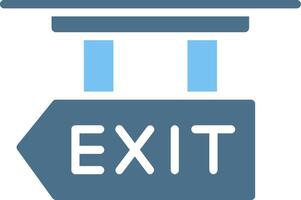 Exit Glyph Two Color Icon Design vector