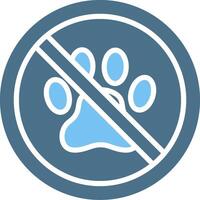No Pets Glyph Two Color Icon Design vector