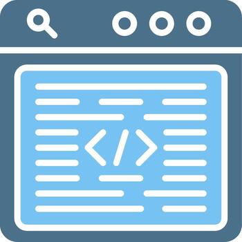 programación idioma glifo dos color icono diseño vector