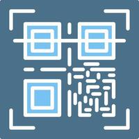 Qr Code Glyph Two Color Icon Design vector