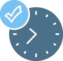 Clock Glyph Two Color Icon Design vector