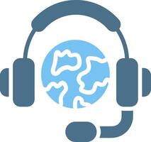 Customer Support Glyph Two Color Icon Design vector