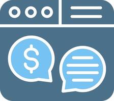 Money Talk Glyph Two Color Icon Design vector