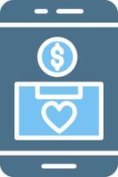OnGlyph Two Color Donation Glyph Two Color Icon Design vector