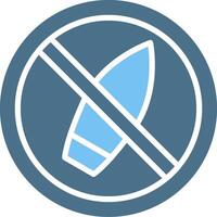 No Surf Glyph Two Color Icon Design vector