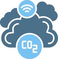 Co2 Glyph Two Color Icon Design vector