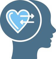 Empathy Glyph Two Color Icon Design vector