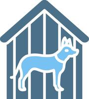 Dog Shelter Glyph Two Color Icon Design vector