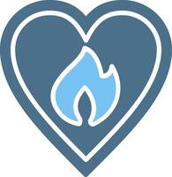 Passion Glyph Two Color Icon Design vector