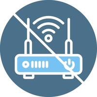 No Router Glyph Two Color Icon Design vector