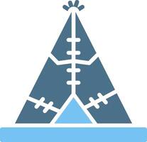 Tent Glyph Two Color Icon Design vector