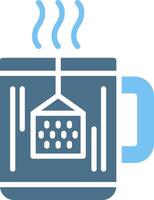 Hot Tea Glyph Two Color Icon Design vector