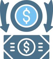 Money Loss Glyph Two Color Icon Design vector