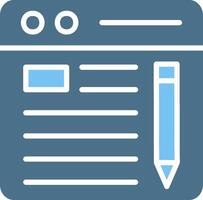 Blog Sheet Glyph Two Color Icon Design vector