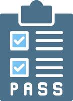Pass Glyph Two Color Icon Design vector