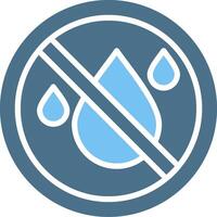 No Water Glyph Two Color Icon Design vector