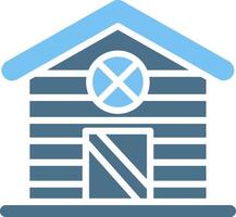 Shed Glyph Two Color Icon Design vector