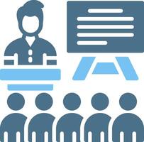 Training Glyph Two Color Icon Design vector