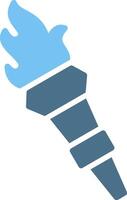Torch Glyph Two Color Icon Design vector