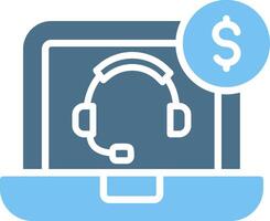 Customer Support Glyph Two Color Icon Design vector