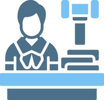 Male Judge Glyph Two Color Icon Design vector