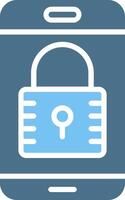 Lockout Glyph Two Color Icon Design vector