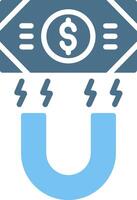 Money Magnet Glyph Two Color Icon Design vector
