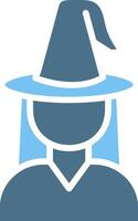 Witch Glyph Two Color Icon Design vector